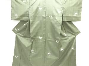 抽象花模様織り出し手織り紬着物